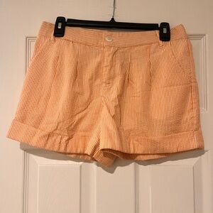 Lauren James Co. Orange striped Bow Shorts size small
